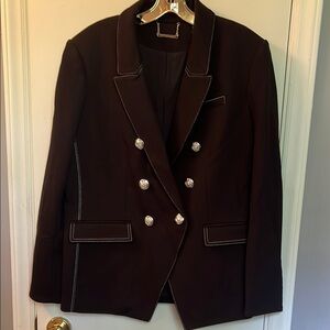 Elegant Black Double-Breasted Women's Blazer